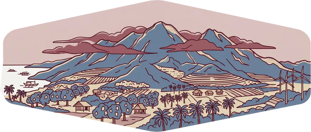 Illustration of the root word "bundok" (mountain)