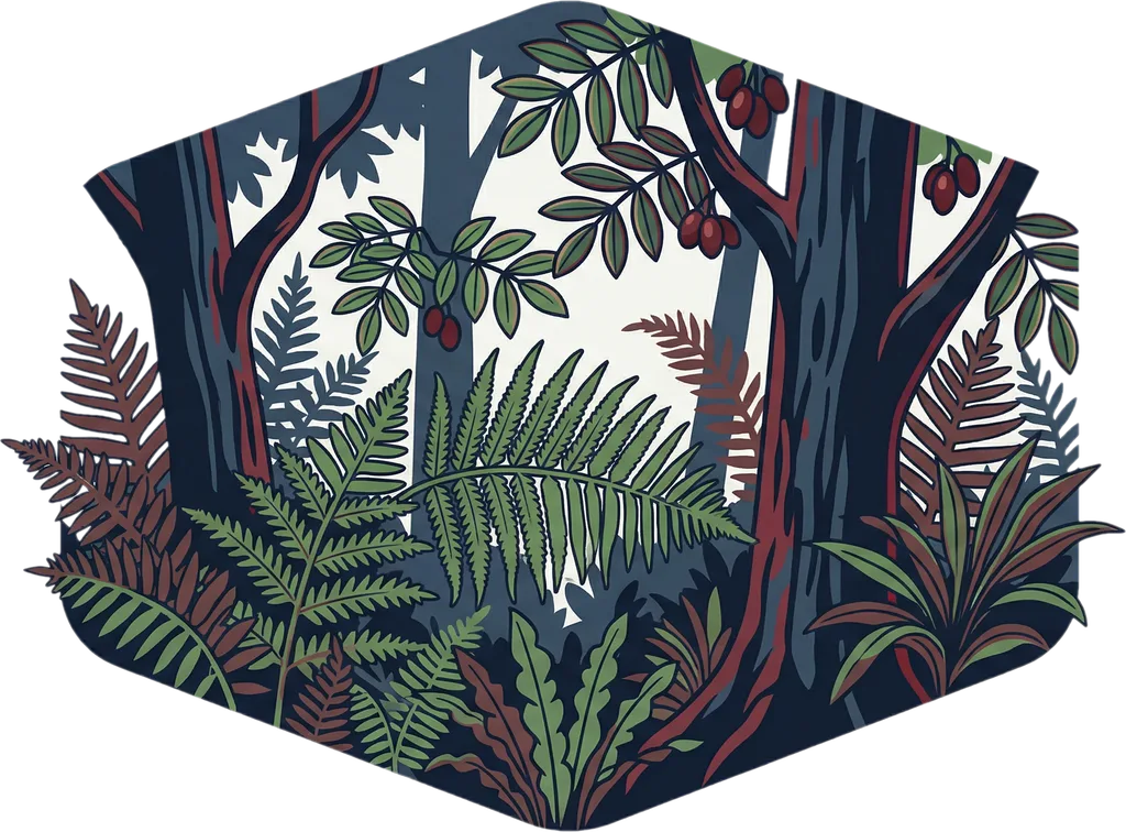 Illustration of "kagubatan" (forest or jungle area)