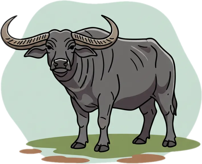 Illustration of "kalabaw" (water buffalo)