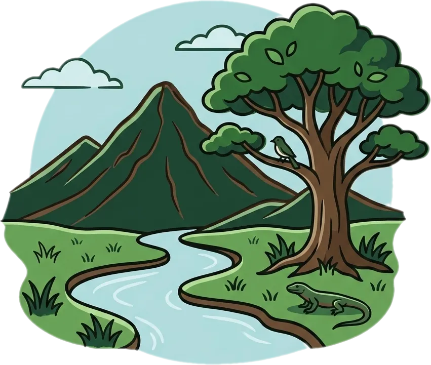 Illustration of "kalikasan" (nature; environment)