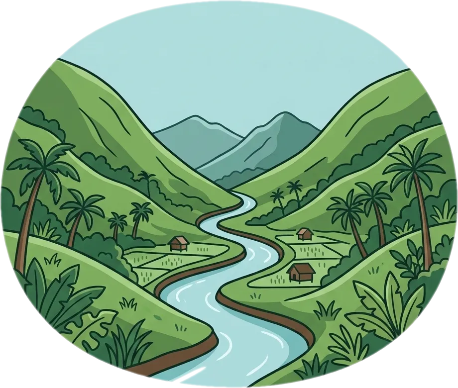 Illustration of "lambak" (valley)