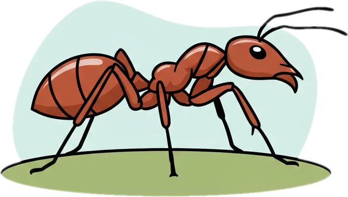 Illustration of the root word "langgam" (ant)