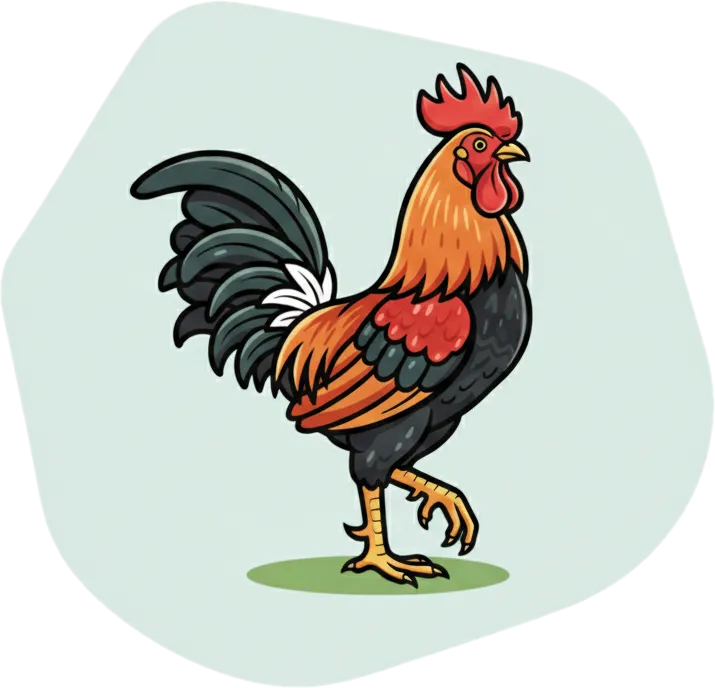 Illustration of the root word "manok" (chicken)