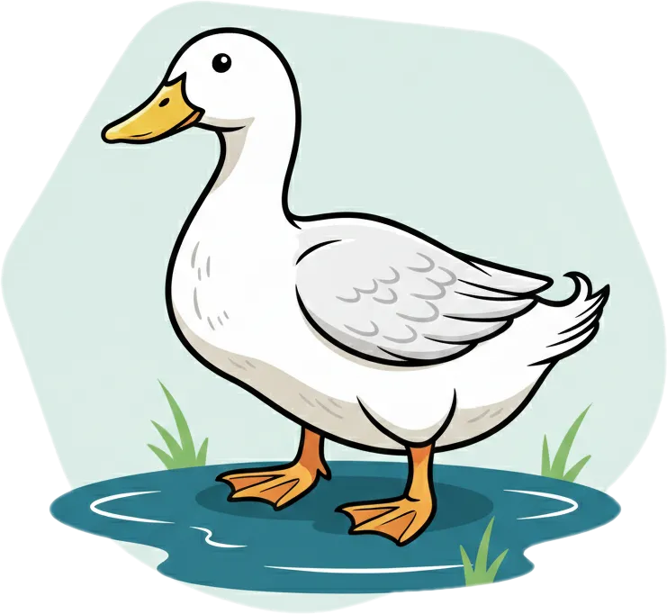 Illustration of the root word "pato" (duck)