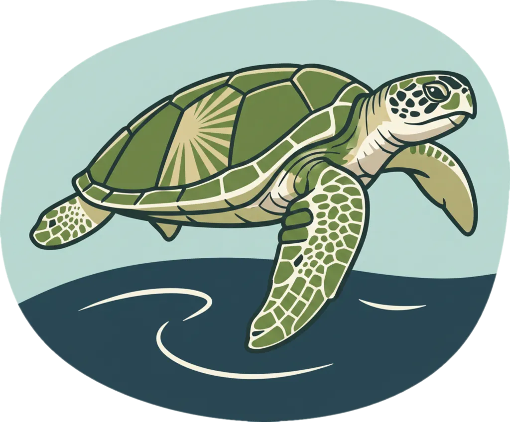 Illustration of "pawikan" (sea turtle)