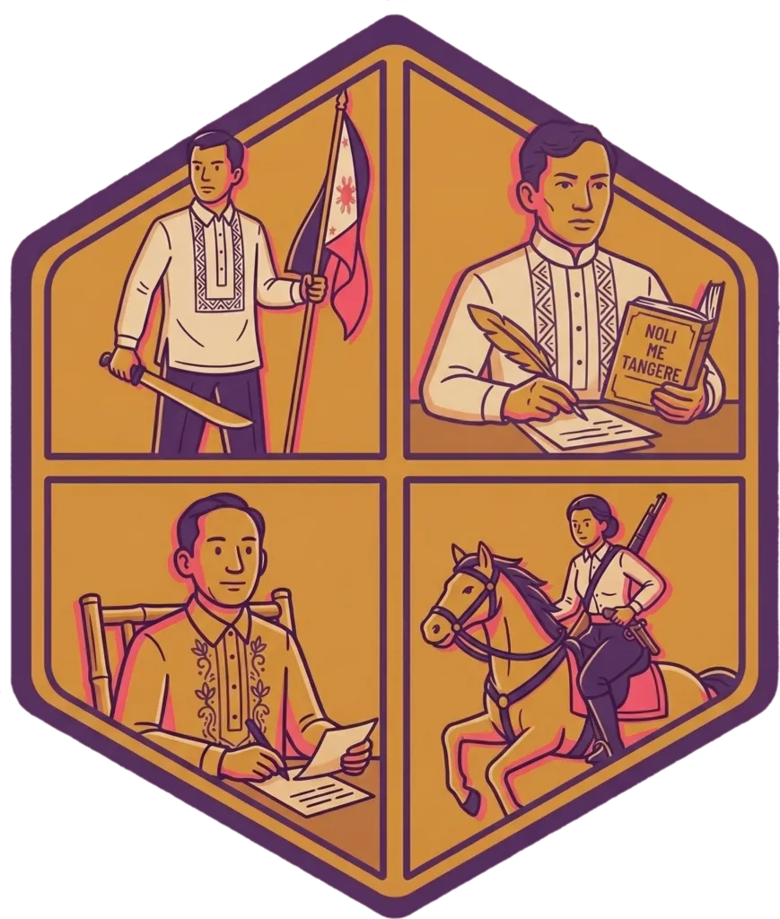 Illustration of the root word "bayani" (hero)