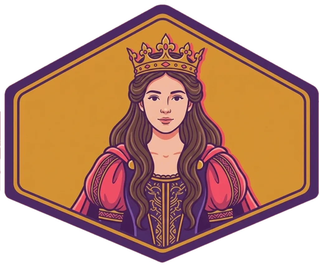 Illustration of the root word "reyna" (queen)