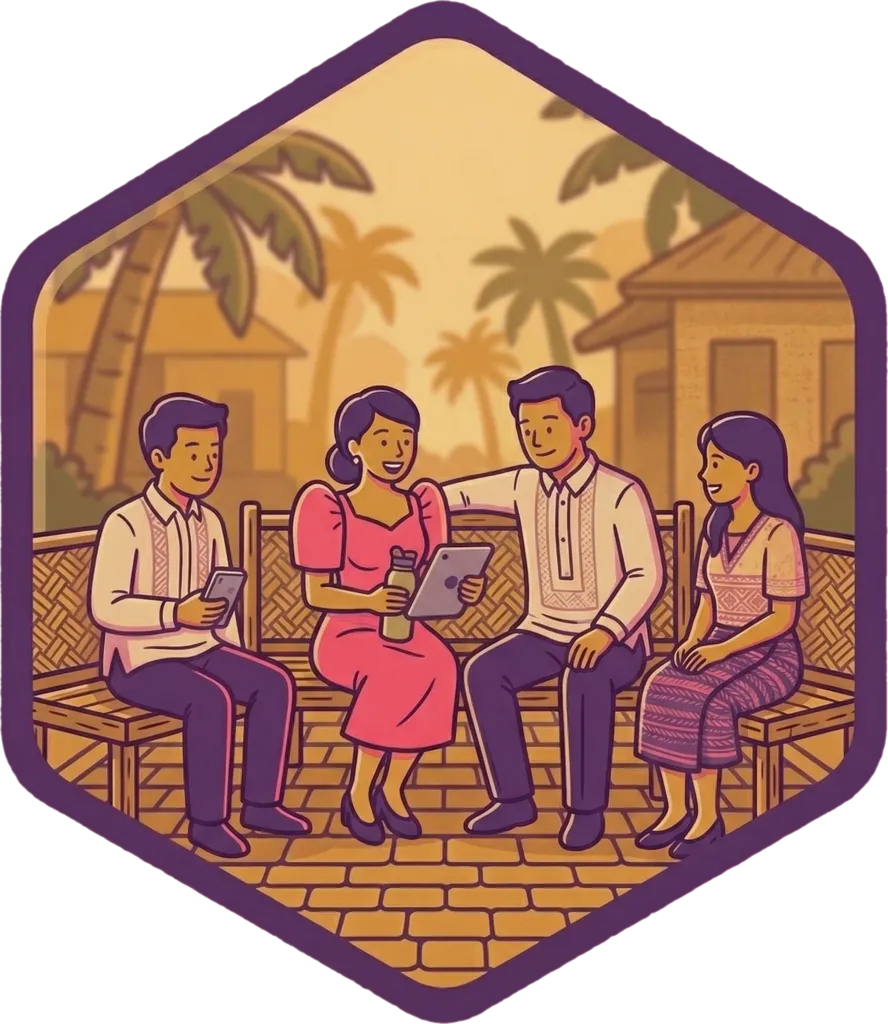 Illustration of "tumambay" (to hang out)