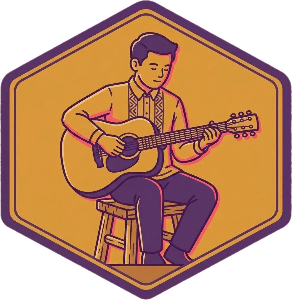 Illustration of "tumugtog" (to play music)