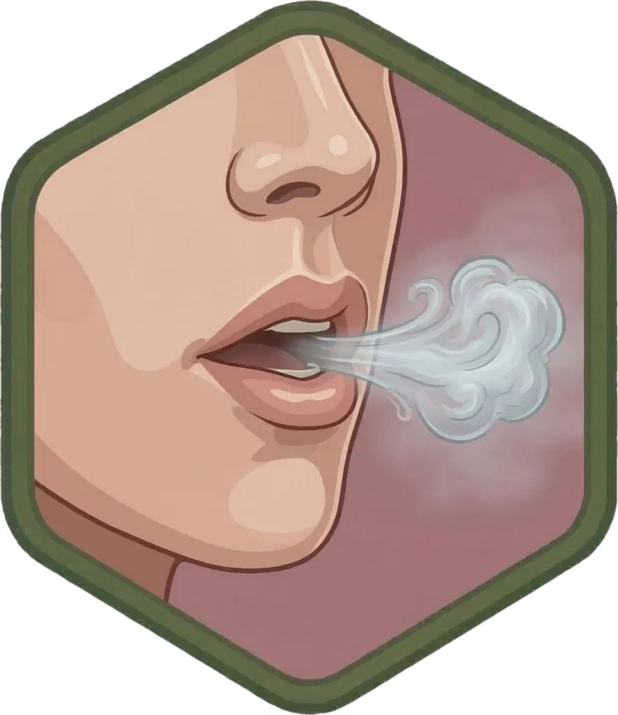 Illustration of "huminga" (to breathe)