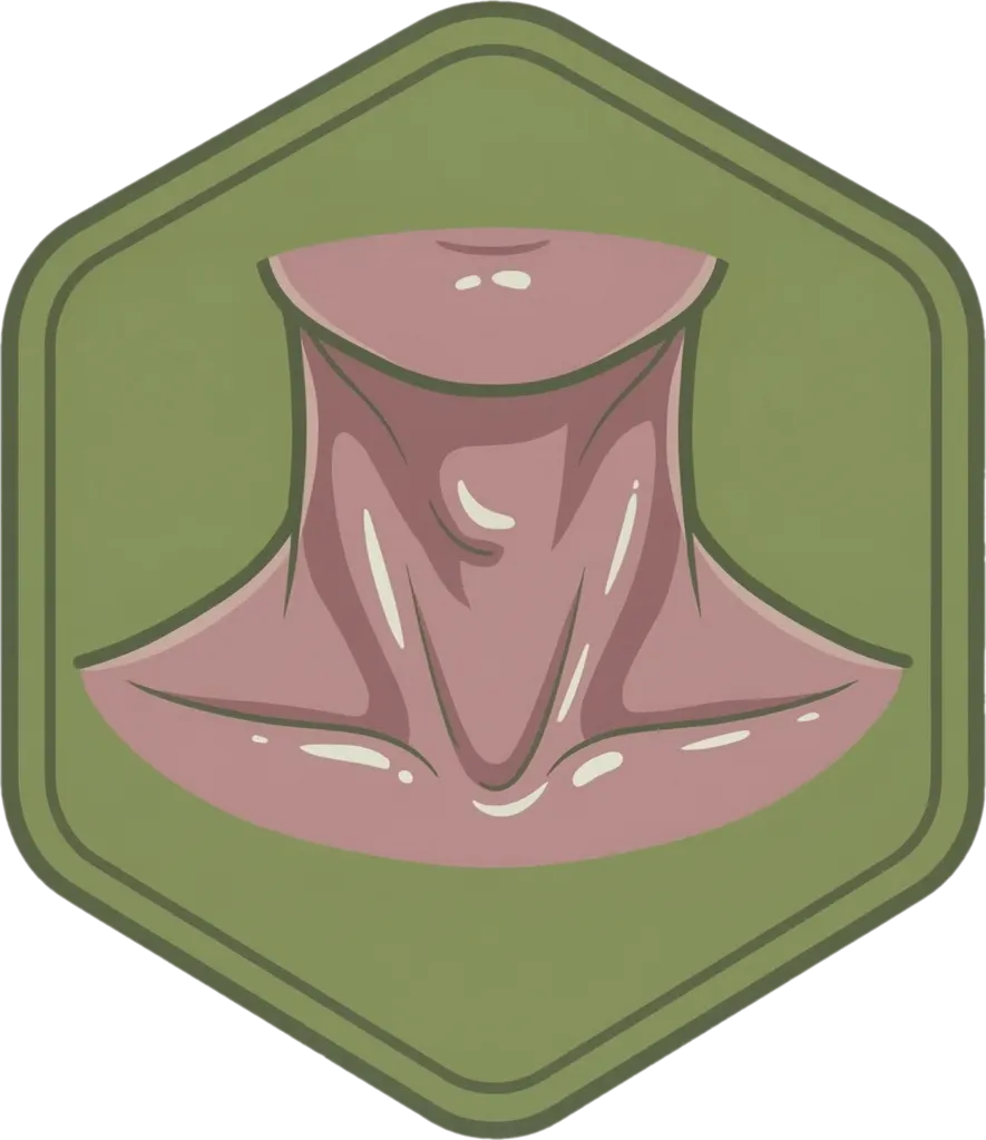 Illustration of "leeg" (neck)