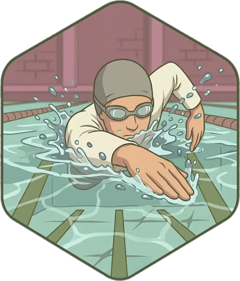 Illustration of "lumangoy" (to swim)