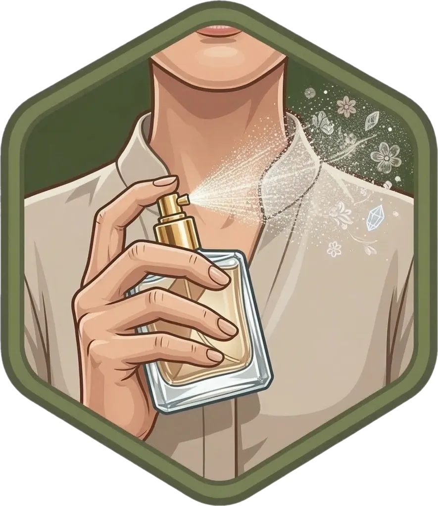 Illustration of "magpabango" (to use perfume)