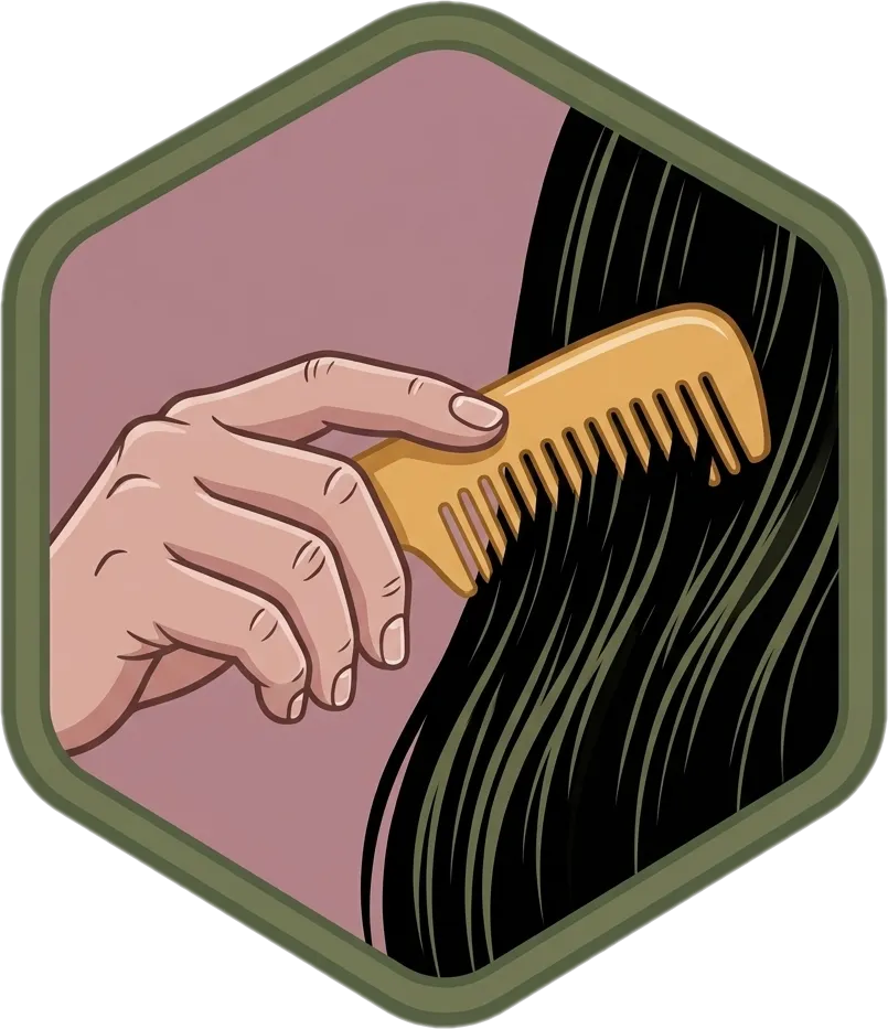 Illustration of "magsuklay" (to comb)