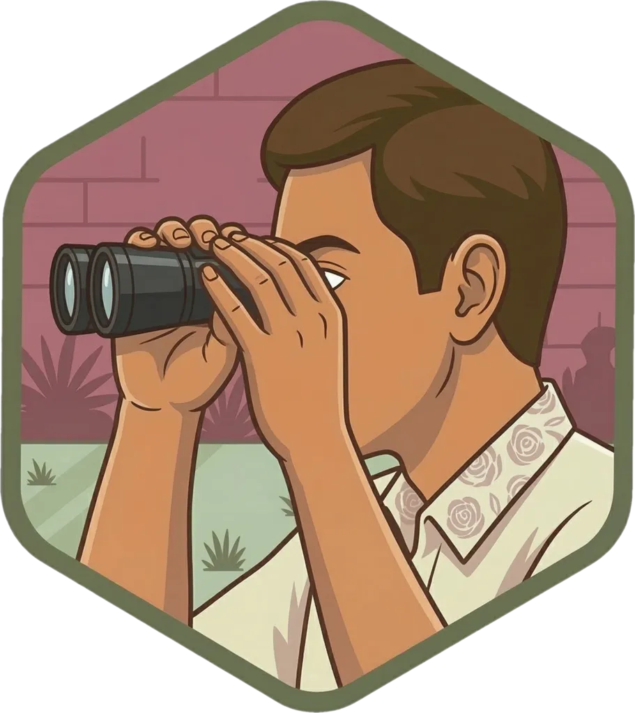 Illustration of "makita" (to see something)