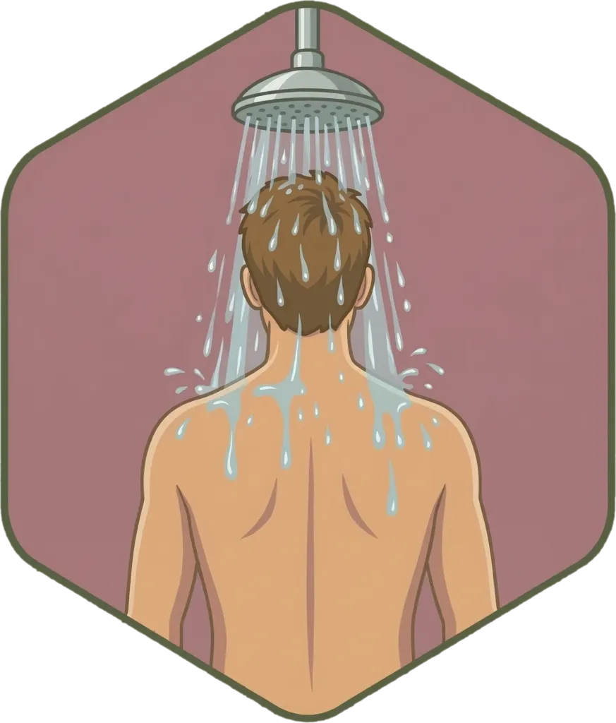 Illustration of "maligo" (to take a bath)