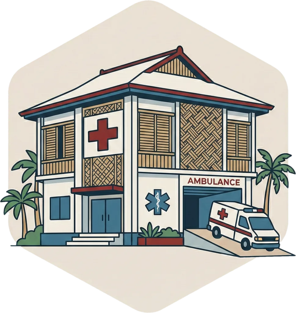 Illustration of the root word "ospital" (hospital)