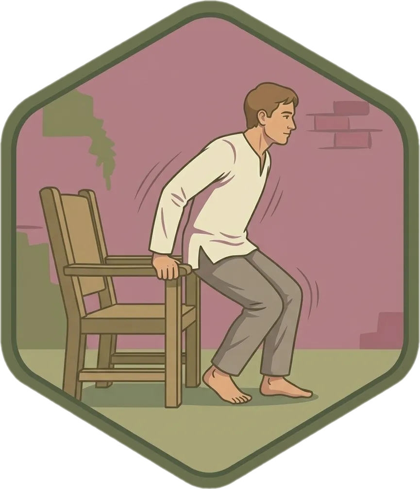 Illustration of "tumayo" (to stand)