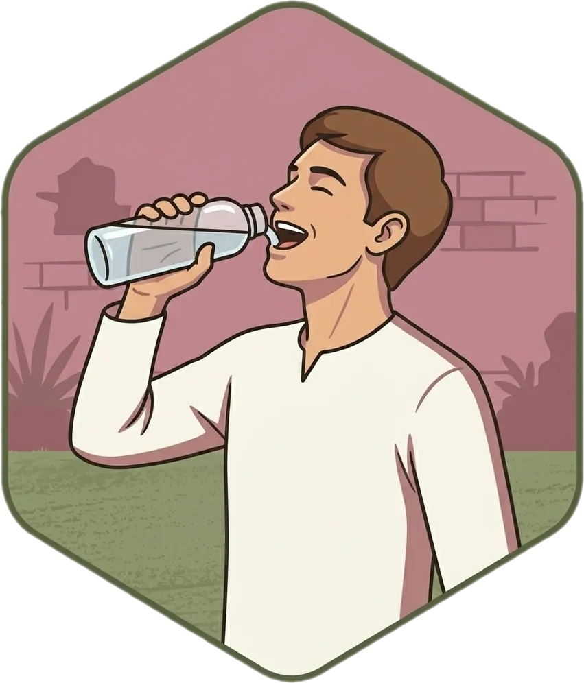 Illustration of "uhaw" (thirsty; thirst)
