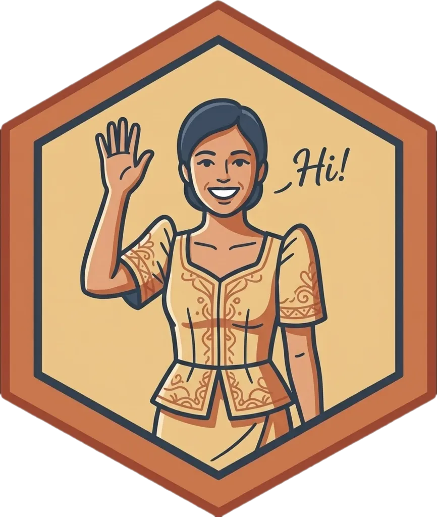Illustration of "bumati" (to greet)