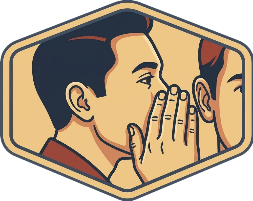 Illustration of "bumulong" (to whisper)