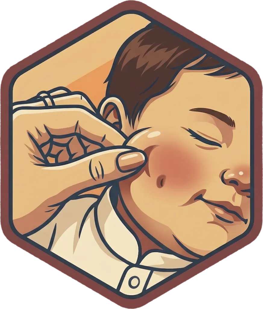 Illustration of "kurutin" (to pinch)