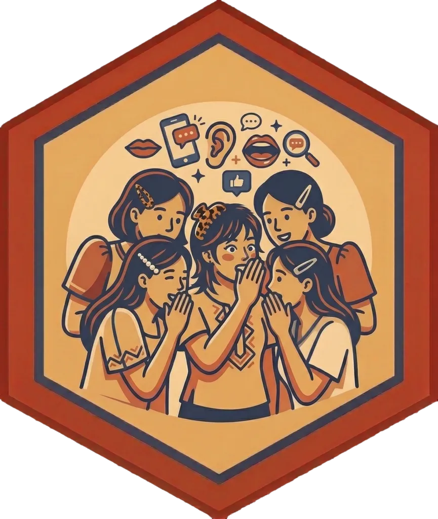Illustration of "magtsismis" (to gossip)