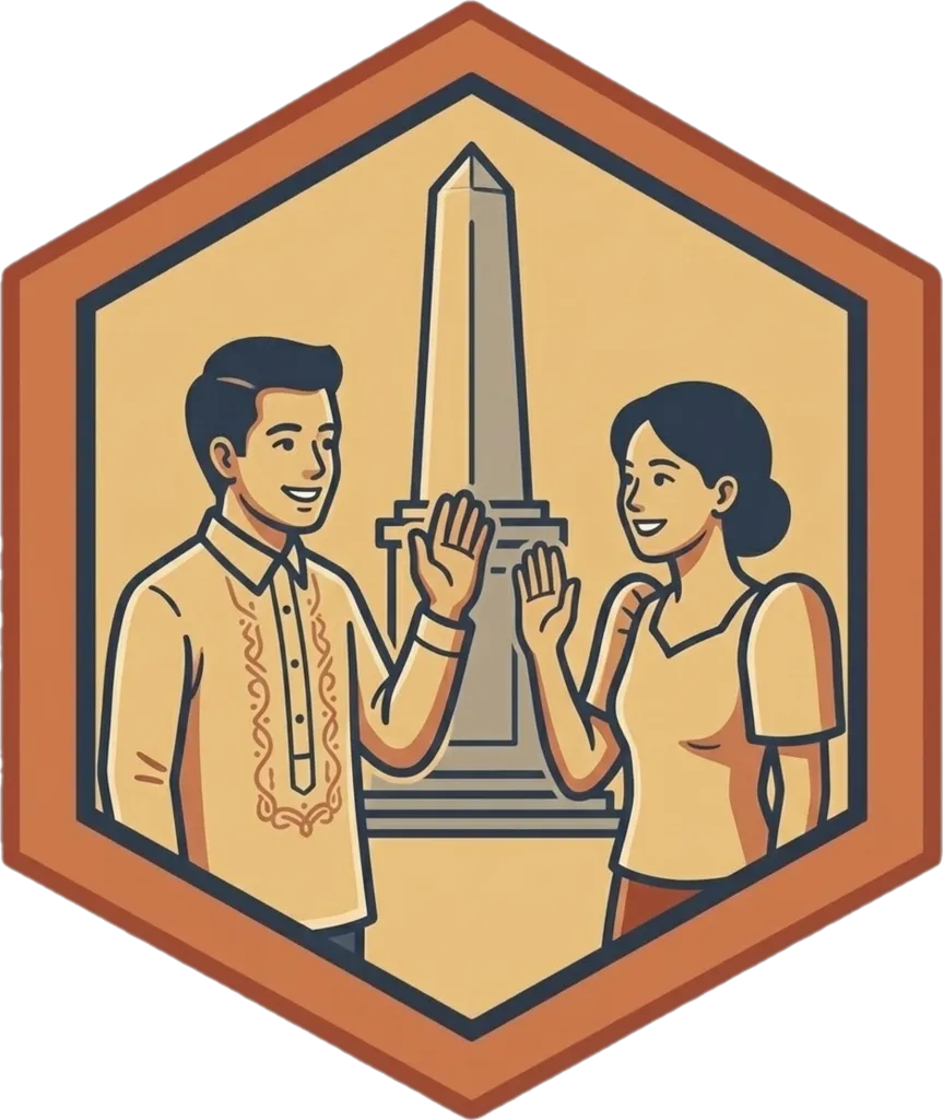 Illustration of "makipagkita" (to meet up with someone)