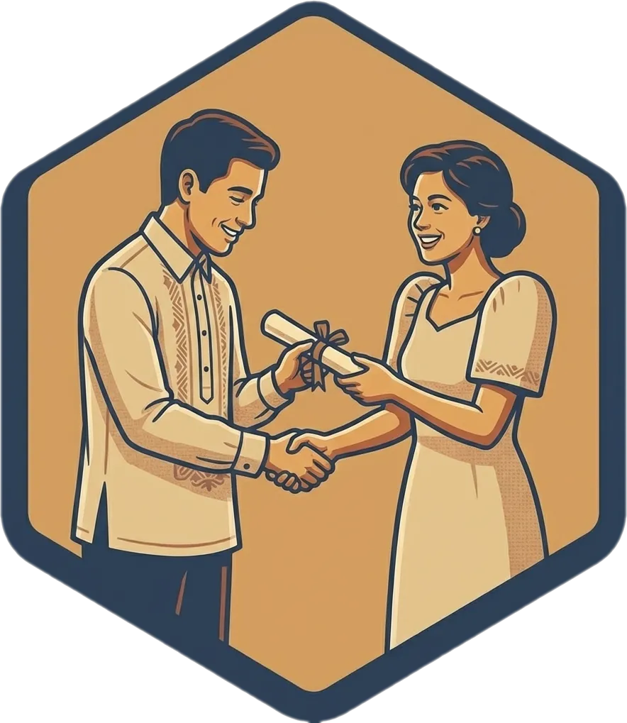Illustration of "pagbati" (greeting; congratulations)