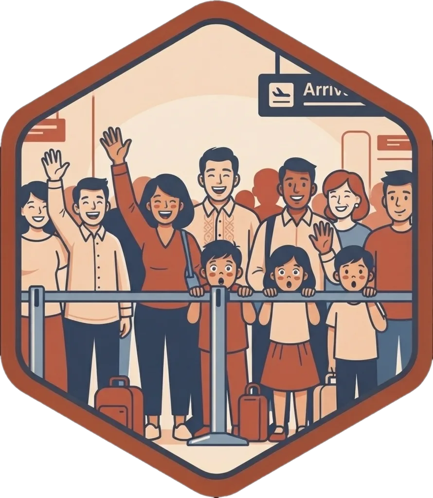 Illustration of "salubong" (to meet or welcome)
