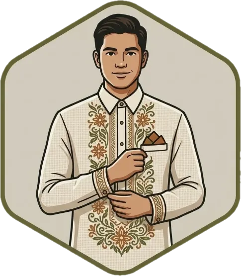 Illustration of the root word "guwapo" (handsome)