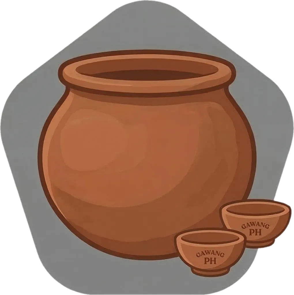 Illustration of the root word "luwad" (clay)
