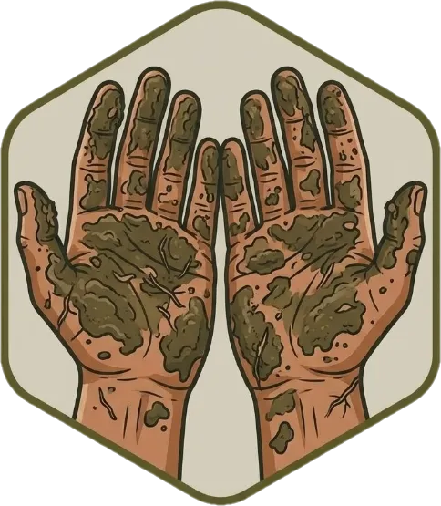 Illustration of "madumi" (dirty; soiled)
