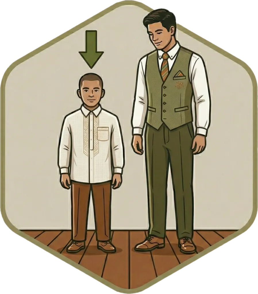 Illustration of "pandak" (short)