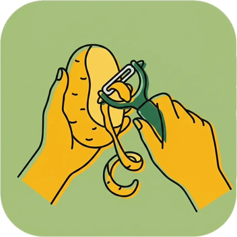 Illustration of "balatan" (to peel)