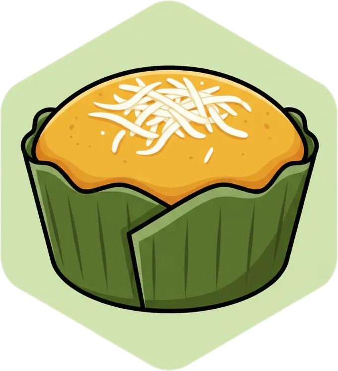 Illustration of the root word "bibingka" (baked rice cake)