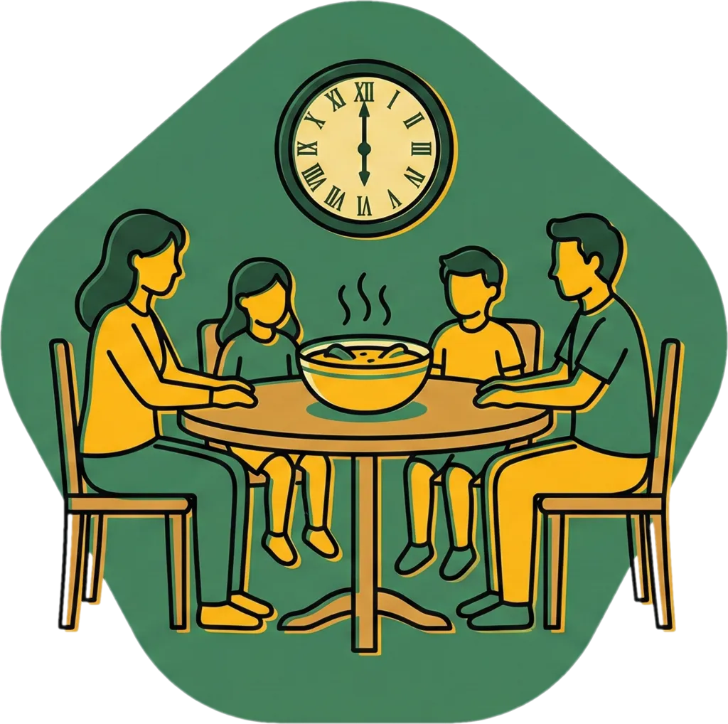 Illustration of "hapunan" (dinner)