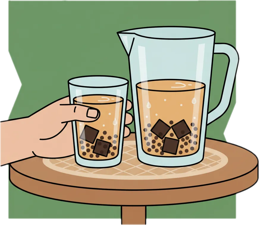 Illustration of "inumin" (to drink)