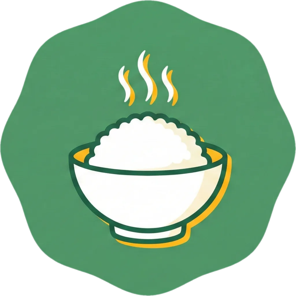 Illustration of the root word "kanin" (cooked rice)