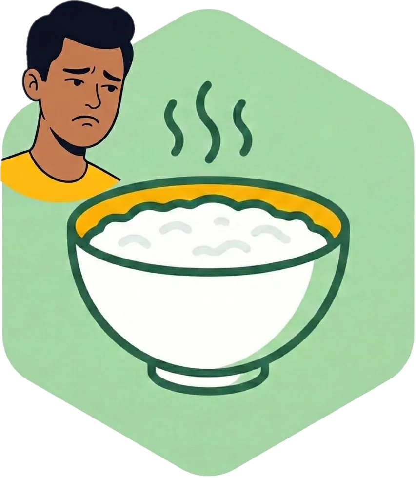 Illustration of "matabang" (bland or tasteless)