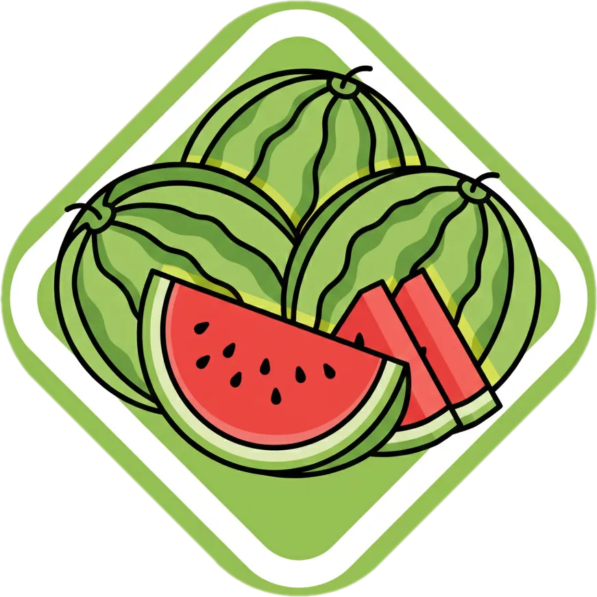 Illustration of the root word "pakwan" (watermelon)