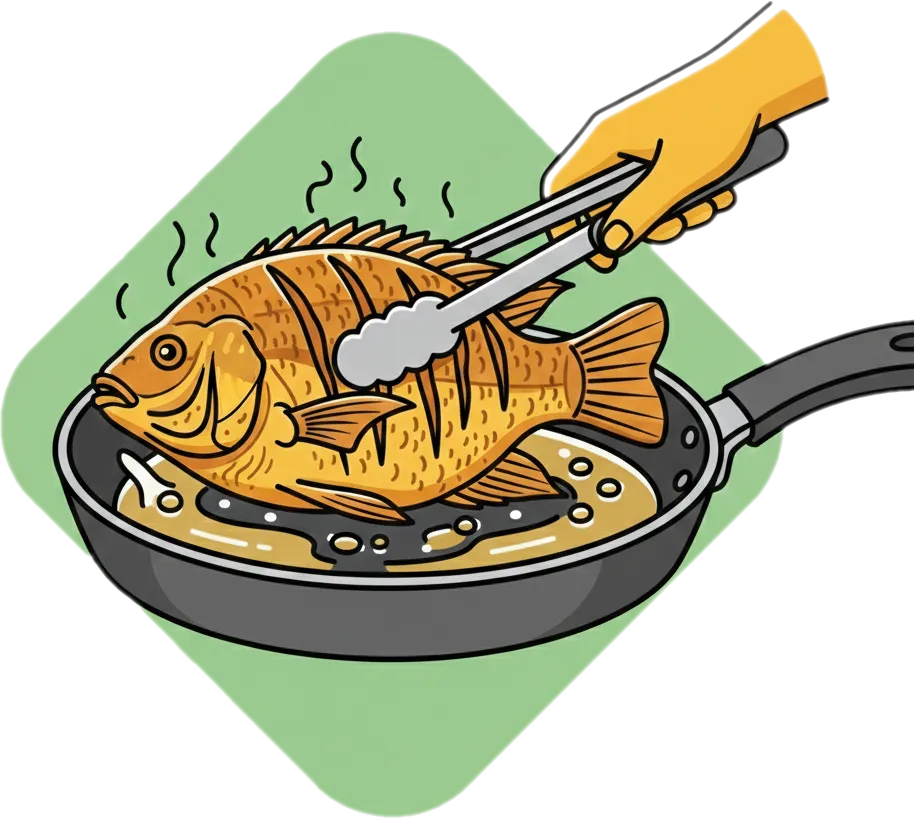 Illustration of "prituhin" (to fry)