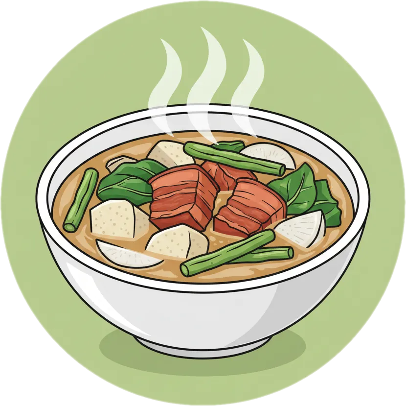 Illustration of "sinigang" (sour soup or stew)