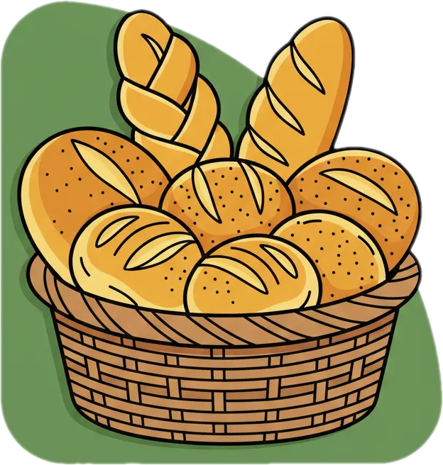 Illustration of the root word "tinapay" (bread)