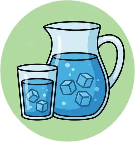 Illustration of the root word "tubig" (water)