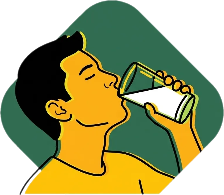 Illustration of "uminom" (to drink)