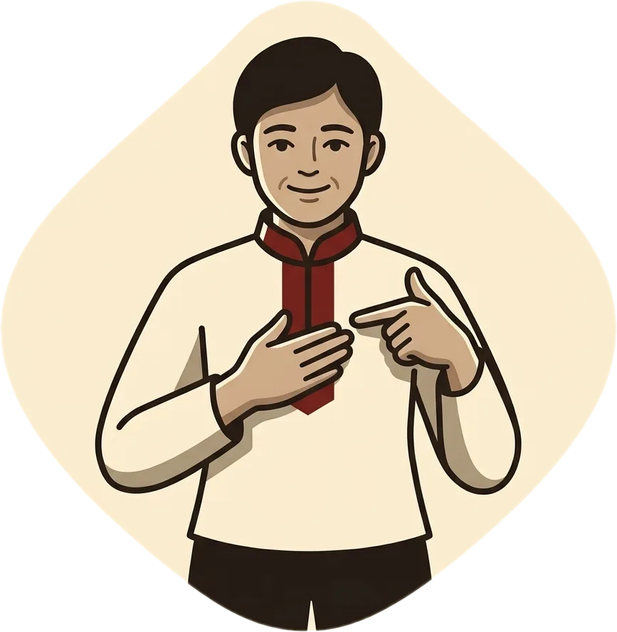 Illustration of "ako" (I; me)