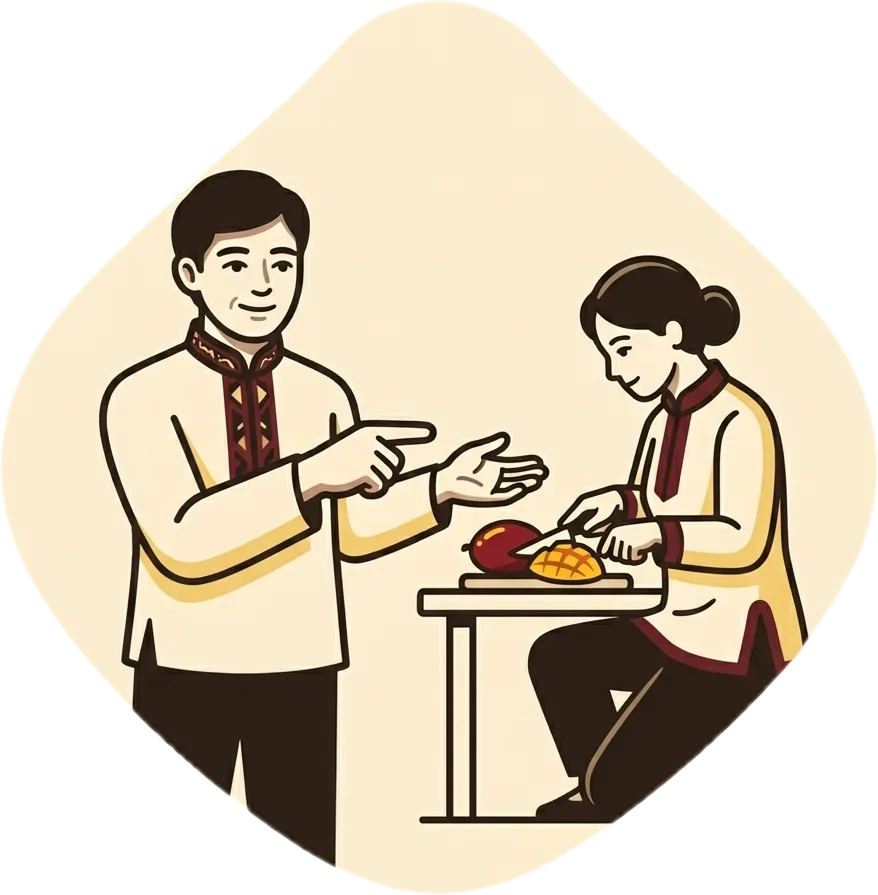 Illustration of the root word "ganyan" (like that (near the listener))