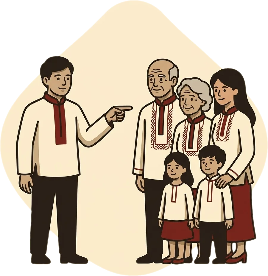 Illustration of "nila" (their; by them)