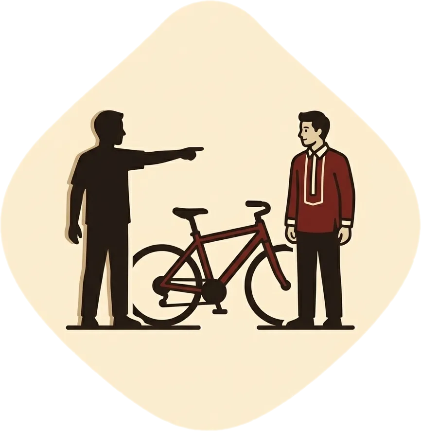 Illustration of "niya" (his or her; by him or her)